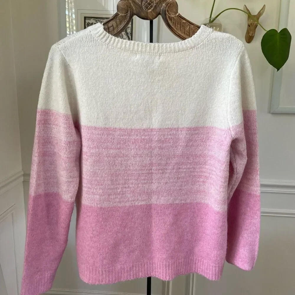 Cupcakes and Cashmere Sweater Pink Ombre Color Block Soft L - Picture 4 of 6